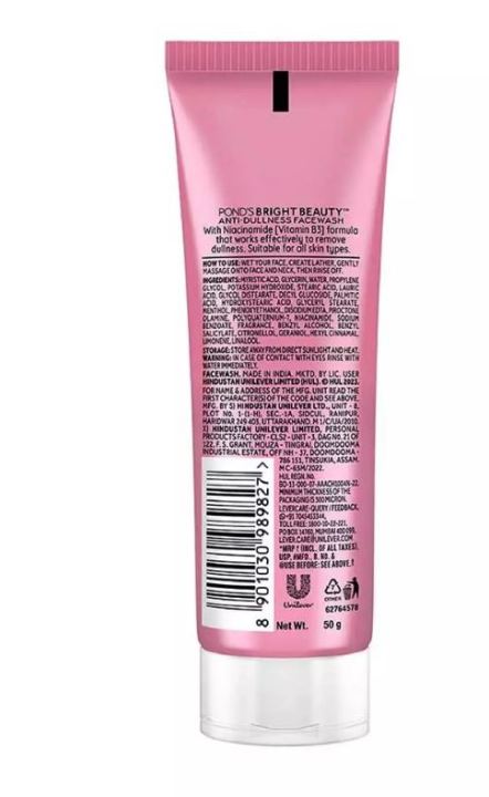 Pond's%20Bright%20Beauty%20with%20Niacinamide%20Vitamin%20B3%20Anti%20Dullness%20Face%20Wash%20100gM%20-%20Image%203