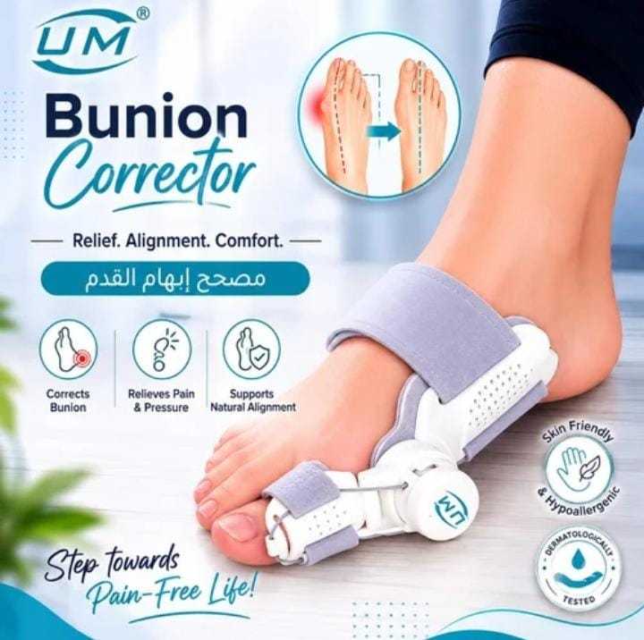 UM Bunion Corrector for Women Big Toe, Orthopedic Toe Straighteners for Men, Adjustable Bunion Splint for Bunion Relief with Knob Correction, Inner Silicone Pad and Anti-slip Heel Strap(1PC)