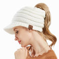 2018 New Style Labeled Baseball Cap Cap Back Opening Ponytail Hat Autumn Winter Beanie Woman 12 Colors. 