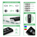Wireless 2D Barcode Scanner Bluetooth Mini Scanner Support Android POS.