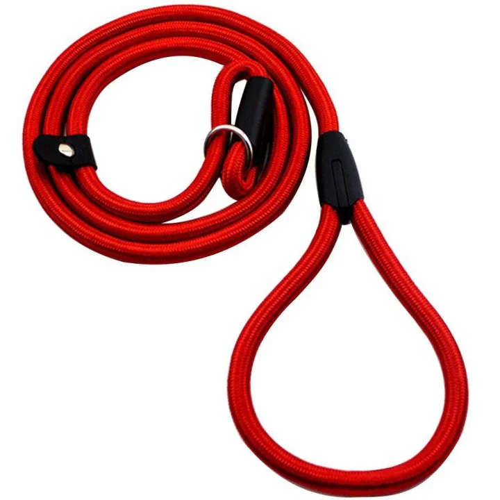 Sturdy%20Pet%20Collar%20Rope%20Nylon%20Dog%20Slip%20Training%20Walking%20Lead%20With%20P%20Chain%201cm%20red%20-%20Image%202