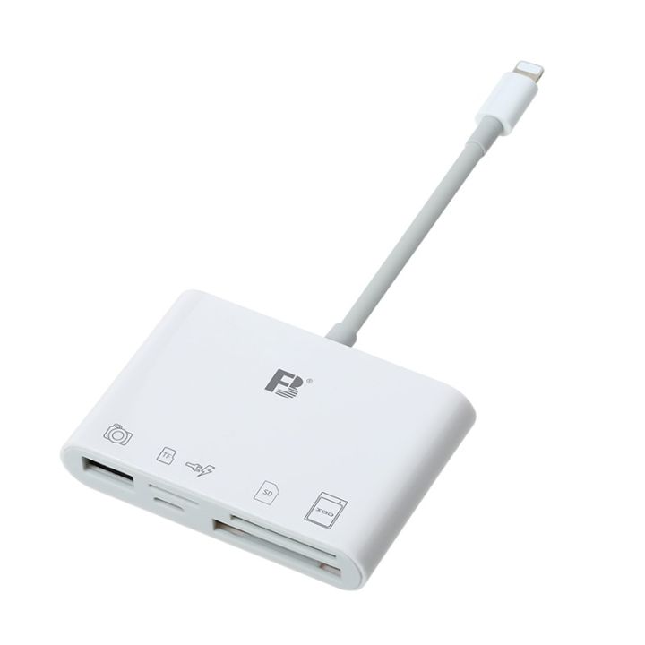 FB Lightning iOS OTG 5 in 1 Card Reader FB-OTG31 Data Transfer Charging Reader Support XQD SD TF No need APP for iPhone iPad