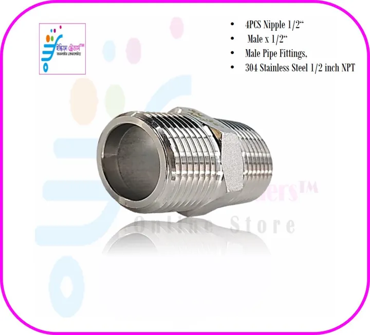 4PCS%20Nipple%201/2"%20Male%20x%201/2"%20Male%20Pipe%20Fittings,%20304%20Stainless%20Steel%201/2%20inch%20NPT%20Male%20Threaded%20Pipe%20Adapter%20Fittings%20Equal%20Nipples%20Connectors,%20Male%20Straight%20Connector%20Pipe%20Fitting%20-%20Image%203
