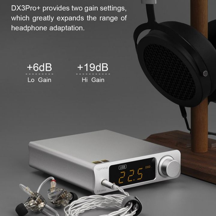 TOPPING%20DX3%20PRO+%20Hi-res%20DAC%20Headphone%20Amplifier%20ES9038Q2M%20DAC%20Bluetooth%205.0%20LDAC%20USB%20Headphone%20Amp%20DX3Pro%20Plus%20DSD512%20PCM768kHz%20-%20Image%203