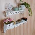 LALA 1pcs M White Wooden Carved Wall Shelf Display Hanging Rack Storage Rack Home Decor. 