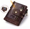 Jeep Black 100% Leather Long Lusting Wallet  For Man - Wallet -Long Wallet. 