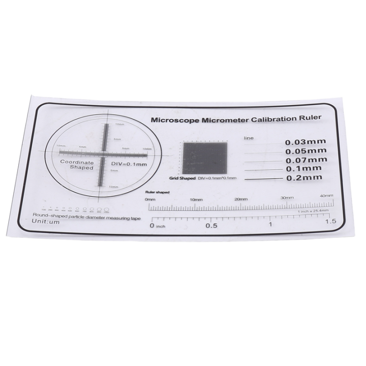 Microscope Correction Ruler Optical Micrometer Correction Sheet ...