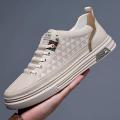 2023 Autumn New Breathable Outdoor Youth Trend Men's Casual Leather Shoes, Small White Shoes, Tide Shoes, Flat Board Shoes.