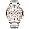 Men New CURREN Casual Sport Chronograph Men's Watch Stainless Steel Band Wristwatch Big Dial Quartz Clock With Luminous Pointers. 