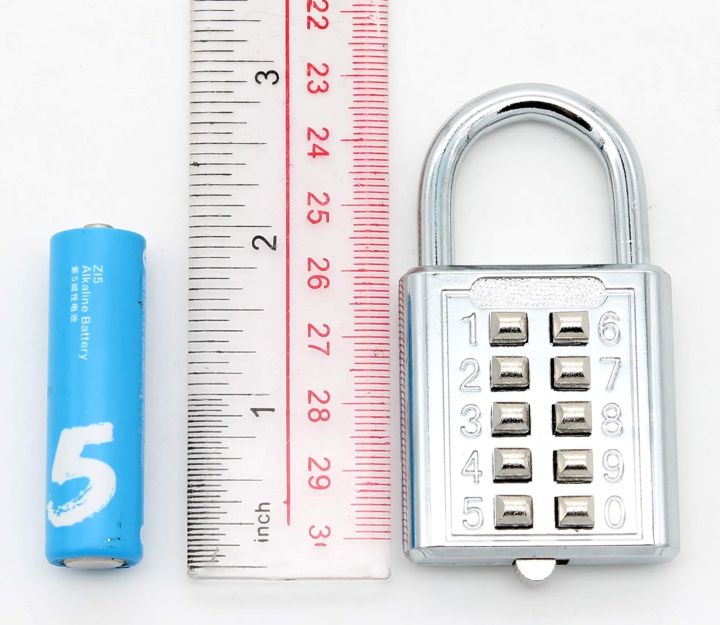 10%20Digit%20Push%20Button%20Combination%20Padlock,%205%20Digit%20Locking%20Mechanism,%20Chrome%20Plated%20Push%20Button%20Combination%20Padlock%20Security%20Lock%20-%20Image%202