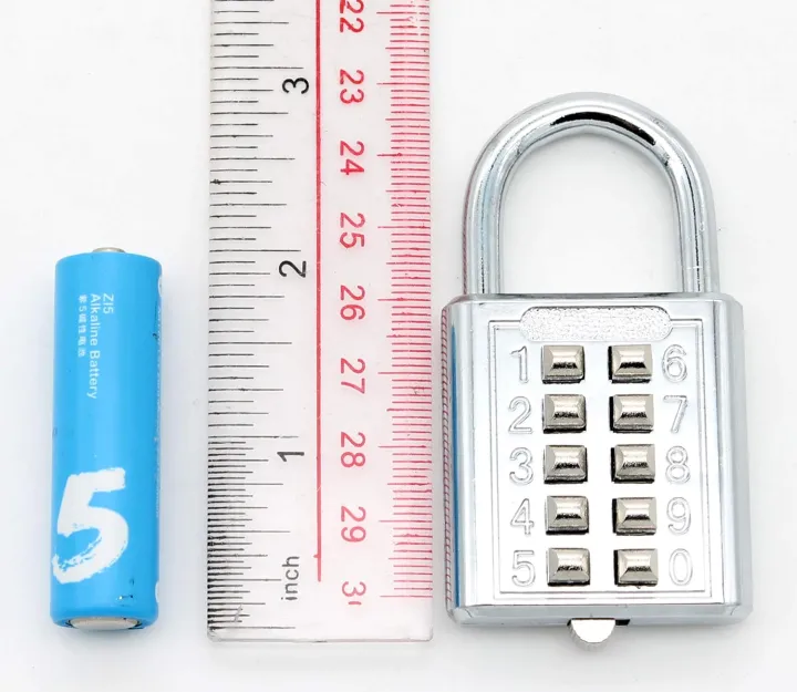 10%20Digit%20Push%20Button%20Combination%20Padlock,%205%20Digit%20Locking%20Mechanism,%20Chrome%20Plated%20Push%20Button%20Combination%20Padlock%20Security%20Lock%20-%20Image%202