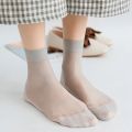 5 Pairs Anti-snagging Silk Women Summer Transparent Socks Cotton Sole Non-slip Seamless Thin Nylon Socks Elastic Breathable Sock. 