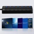 USB 3.0 4/7 Ports Hub Splitter Switch LED Light 12V 2A DC AC Power 5Gbps Cable For Laptop Mouse keyboard mobile hard disk drive.