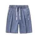 Woodpecker Ice Silk Shorts Men's Summer Thin Trendy Bermuda Shorts Loose Men's Denim Shorts Workwear Fashion. 