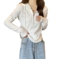 Hooded short sweatshirt women's long sleeve autumn 2022 new Korean version of the design sense niche thin fashion zipper top. 