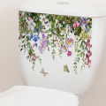 GC Green Plant Leaves Flowers Toilet Stickers Self-Adhesive Toilet Lid Stickers Bathroom Wall Sticker Toilet Cover Decor Decal. 