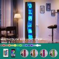 Furnisha Craft 6 Tier Corner Shelf with LED Light Modern Display Shelves Free Standing Shelving Unit with Storage for Bedroom, Living Room, Home Office, 72/12. 