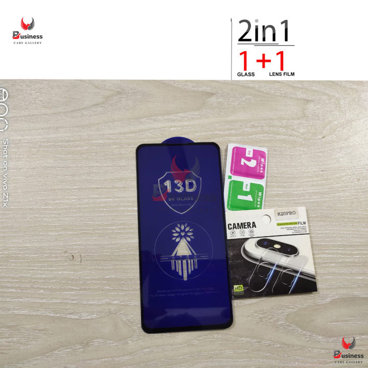 For Xiaomi Redmi K20 Pro 2in1 Tempered Glass Screen Protector