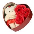 Love Gift -Heart Shape Gift Box (Flowers With Soft Teddy) - 11cm*11.8cm.