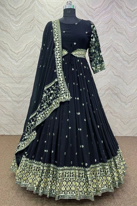 Georgette%20Embroidery%20New%20Stylish%20SemiStitched%20Party%20Long%20Gown%20For%20Women%20-%20Image%203