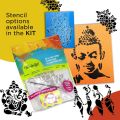 Fevicryl All In One Artist Canvas Kit (1 Canvas, 1 Brush, 1 Acrylic Colour Kit, Stencils), DIY Kit , Painting Gift Set for Artists, Students. 