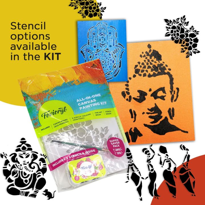 Fevicryl%20All%20In%20One%20Artist%20Canvas%20Kit%20(1%20Canvas,%201%20Brush,%201%20Acrylic%20Colour%20Kit,%20Stencils),%20DIY%20Kit%20,%20Painting%20Gift%20Set%20for%20Artists,%20Students%20-%20Image%203