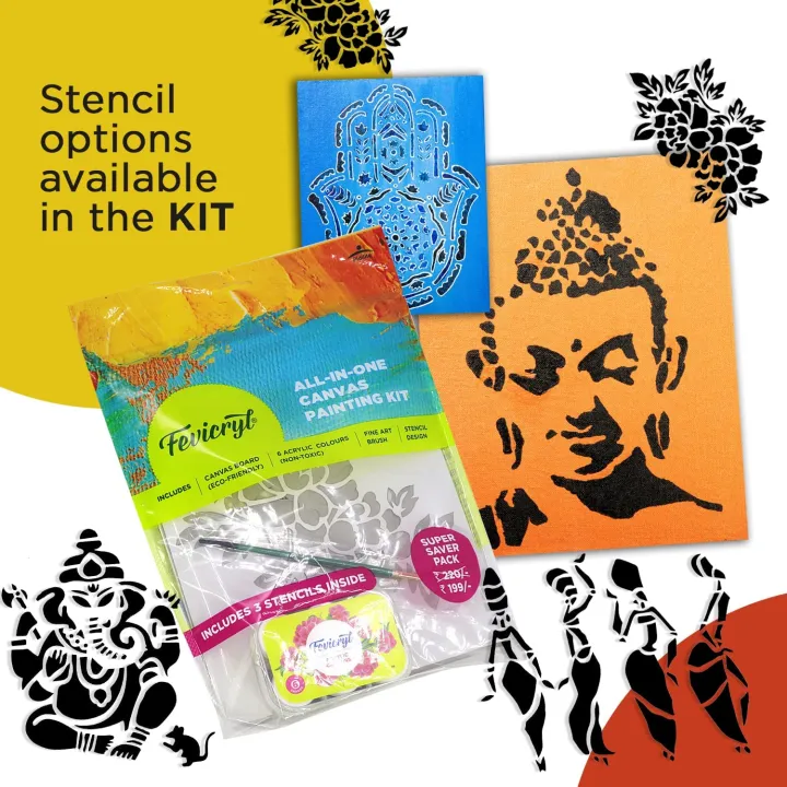 Fevicryl%20All%20In%20One%20Artist%20Canvas%20Kit%20(1%20Canvas,%201%20Brush,%201%20Acrylic%20Colour%20Kit,%20Stencils),%20DIY%20Kit%20,%20Painting%20Gift%20Set%20for%20Artists,%20Students%20-%20Image%203