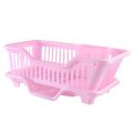 Individual Environmental Plastic Kitchen Sink Dish Drainer Set Rack Washing Holder Basket Organizer Tray, Approx 17.5 x 9.5 x 7INCH (Pink) Exquisite Product. 