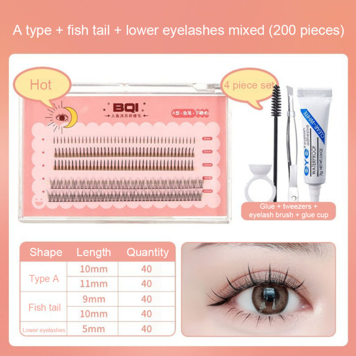 False%20Eyelashes%20Natural%20Single-cluster%20Eyelashes%203d%20Mink%20Lashes%20Soft%20Eyelash%20Extension%20Makeup%20Kit%20-%20Image%209
