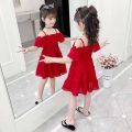 Fast delivery girl dresses kids dress short sleeve children's clothing girl princess dress baju baby girl clothes baju budak perempuan. 