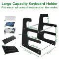 3-Tier Mechanical Keyboard Holder Display Stand Keyboard Shelf for Storage Three Mechanical Keyboard Durable Easy to Use Black. 