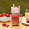 6 Blades Portable Juicer Electric Juicer with Straw Fruit Vegetables Automatic Smoothie Blender Kitchen Tool Food Processor Fitness Travel. 