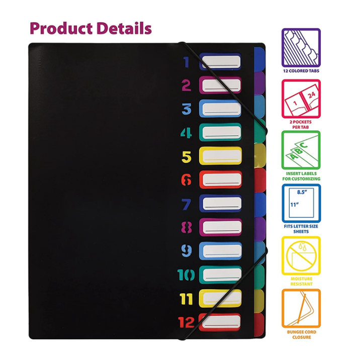 24%20Clear%20Pocket%20Expanding%20File%20Folder%2012%20Colored%20Tabs,Holds%20300%20Sheets,%20File%20Organizer,Numbered%20Index%20on%20Cover%201PC%20-%20Image%204