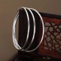 Glossy bracelet female 999 pure silver multi-circle solid three-ring student simple closed Korean version thin bracelet versatile foot silver. 
