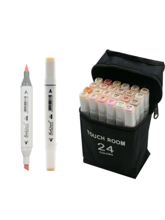 Bview Art Dual Tip Alcohol Based Flesh Color Marker Pen Set
