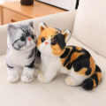 26cm Stuffed Lifelike Cats Plush Toy Simulation American Shorthair Cute Cat Doll Pet Toys Home Decor Gift For Girls Birthday. 
