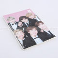 HD Print Waterproof BTS Notebook Double Spiral 200 Pages. 