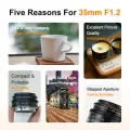 SG Image 35mm F1.2 APS-C Large Aperture Manual MF Lens for Sony E Nikon Z Canon EOS M EOSR RF Sigma Leica L Fuji X M43 Mft Camer. 