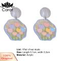 Carat Drop Ear Stud Beautiful Bright Color Drop Earrings. 