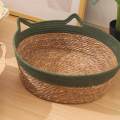 Cat Bed Basket Cool Cat Scratcher Durable Weaving Pet Cat Bed for Cats Puppy green 45cmx15cm. 