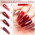 PUENTE Milky Jelly Gel Nail Polish 7.5ml Translucent Pink Color Nail Gel Soak Off Nail Art Gel Manicure Semi-Permanent Varnish. 