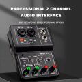 TEYUN Q12 2 Channels Professional portable Audio Interface sound card console mini USB MIXER for Guitar Recording Studio Singing.