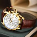 Ole-vs 2872 Brown PU Leather Chronograph Fashion Wrist Watch For Men - Watch For Men.