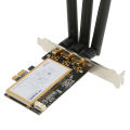 PCIE X1 Network Card 1750Mbps High Speed PCIE WiFi Card Adapter with 3 Antennas for Win 7 for Win 8 for Win10 for OS. 