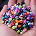 Wholesale Tongue Piercing 30PCS Industrial Surgical Steel Tongue Ring Navel Earrings Body Jewelry Gift. 