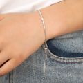 Gelang Tangan Full Kristal Lapis Emas 18K untuk Wanita / Hadiah Valentine / Hari Valentine. 