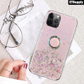 Phone Case Realme Note 50 Shiny Glitter Ring Soft Back Cover Transparent Full of Stars Sky Holder Stand for Realme Note 50 Case with Lanyard.