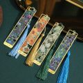 Creative Retro Metal Floral Glimpse Bookmarks Famous Painting Handbook Pendant Reading Book Clip Hollow Out Tassel Bookmarks for Book Lovers Writers Readers. 