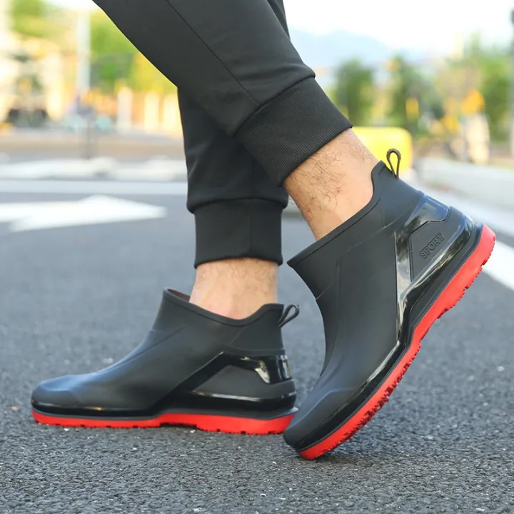 English%20rain%20boots%20men's%20short%20tube%20waterproof%20casual%20rain%20boots%20flat%20sole%20light%20kitchen%20anti%20slip%20rubber%20shoes%20thick%20soled%20water%20shoes%20work%20-%20Image%204