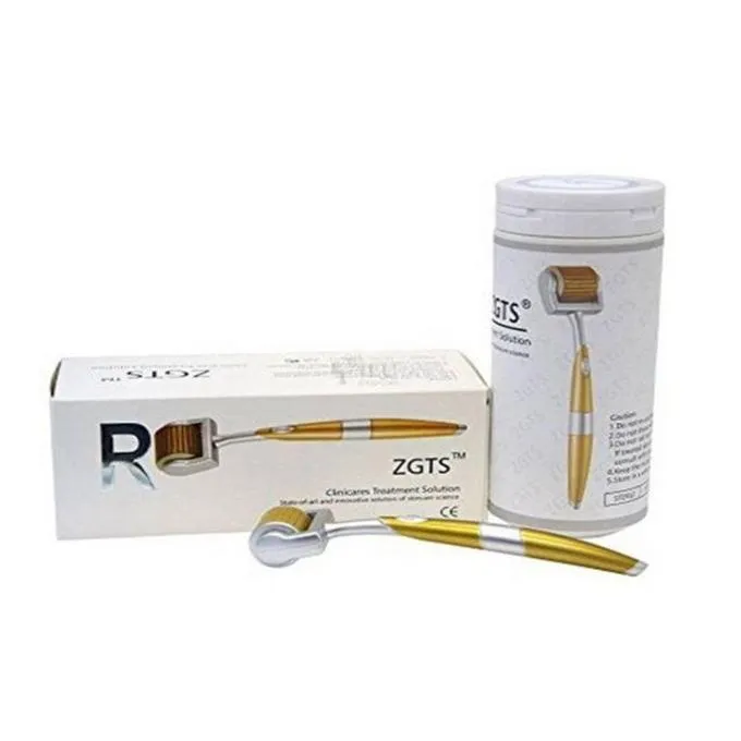 Zgts Derma Roller - 1Mm - Golden And White - Black Head Remover